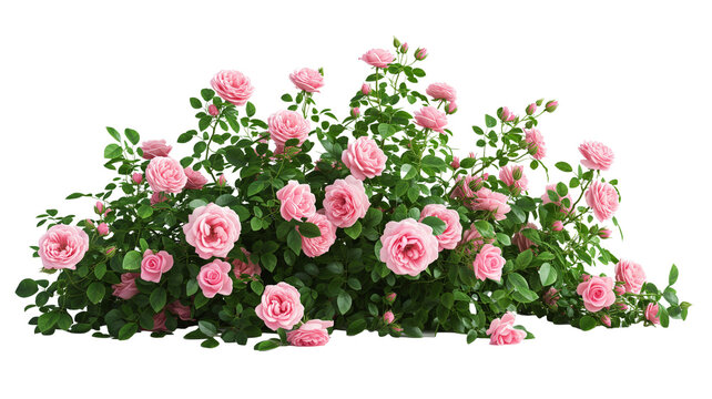bush of rose flowers on white background