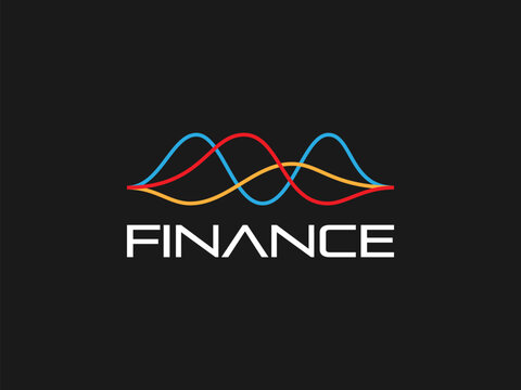 financial line logo vector illustration. abstract financial stock chart logo template