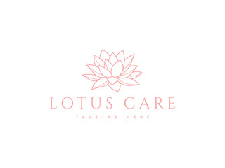 Fototapeta na wymiar lotus logo vector illustration. lotus line art logo template