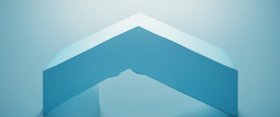 Blue geometric composition, 3d render