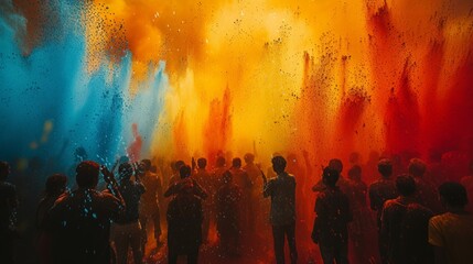 Stunning images of people showering each other with vibrant gulal powder
