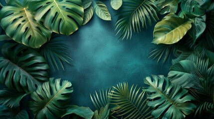 Simple backdrops adorned with lush tropical leaves, exuding a touch of exotic elegance