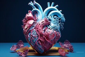 Artificial heart blue pink
Generation AI