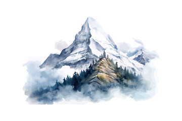 Fototapeta na wymiar Mountain landscaped watercolor. Vector illustration design.
