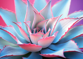 Pink blue succulents close up Generation AI	
