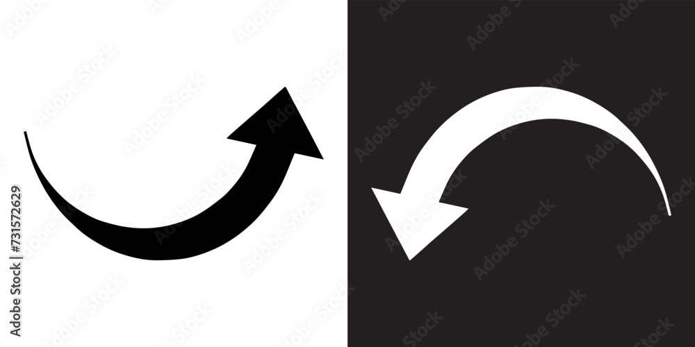 Poster curved arrow icon vector. arrow pointer icon sign symbol in trendy flat style. arrow up down vector 