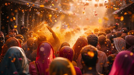 Stunning images of people showering each other with vibrant gulal powder