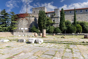 Castle of San Giusto, fortress located on San Giusto Hill. Ruins of Roman Forum, Trieste, Italy