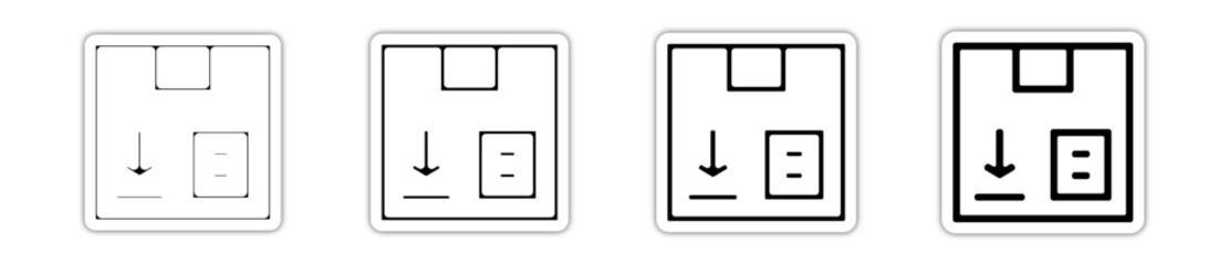 Icones symbole logo carton colis relief