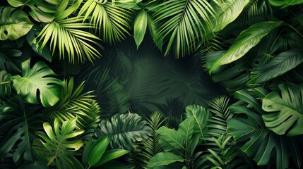 Simple backdrops adorned with lush tropical leaves, exuding a touch of exotic elegance