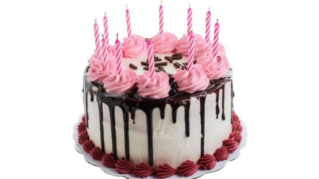 Sweet Sixteen Birthday Cake, isolated on transparent Background
