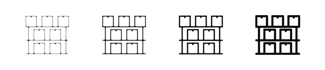 Icones symbole logo entrepot logistique stockage colis cartons