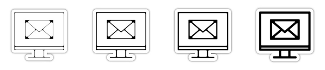 Icones symbole logo email ordinateur courrier relief