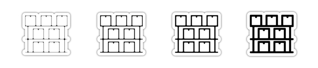 Icones symbole logo entrepot logistique stockage colis cartons relief