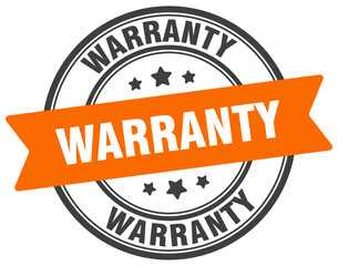 warranty stamp. warranty label on transparent background. round sign