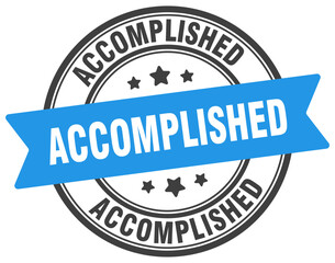 Fototapeta premium accomplished stamp. accomplished label on transparent background. round sign