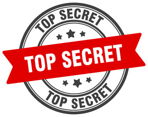 top secret stamp. top secret label on transparent background. round sign