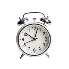 Simple desktop alarm clock on transparent background.