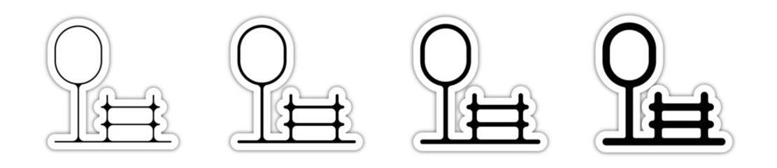 Icones symbole parc et ville nature banc public relief