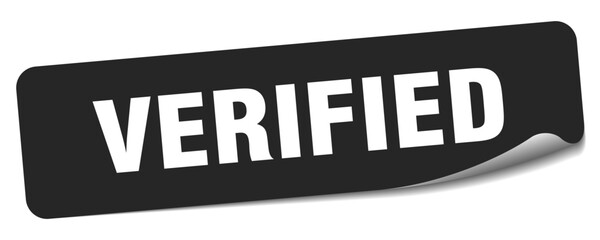 verified sticker. verified label