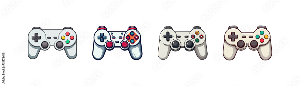 Wall mural .retretro video game controller set. vector illustration design.ro video game controller set. vector