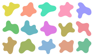 Set of colorful random liquid shapes
