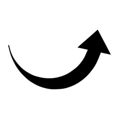 Curved arrow icon vector. Arrow pointer icon sign symbol vector. Arrow up vector icon illustration isolated on white background