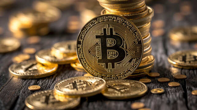 Bitcoin image, close up view