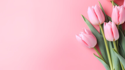Women's Day, Valentine's Day, Mother's Day background concept, empty floral background with copy space - obrazy, fototapety, plakaty