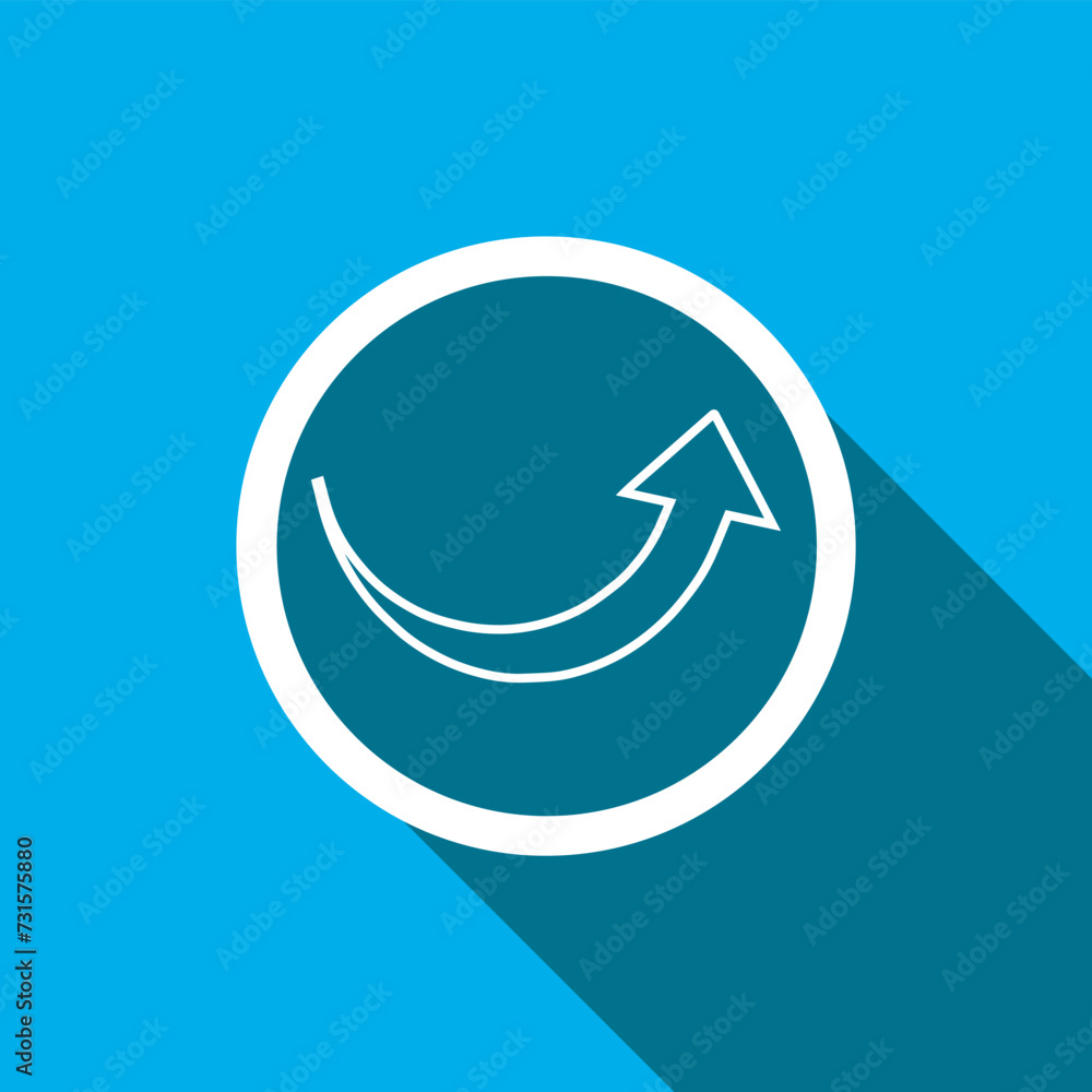 Poster curved arrow icon vector. arrow pointer icon vector in trendy flat style. arrow up icon image, arrow