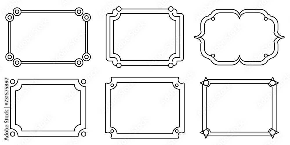 Poster set of frames. rectangle outline frames. black frame for text. vector