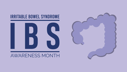 Vector illustration on the theme of Irritable Bowel Syndrome Awareness Month observed each year during April banner, Holiday, poster, card and background design.