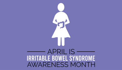 Vector illustration on the theme of Irritable Bowel Syndrome Awareness Month observed each year during April banner, Holiday, poster, card and background design.