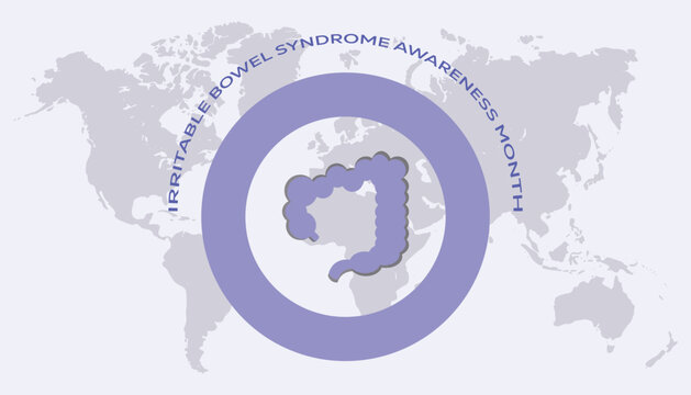 Vector illustration on the theme of Irritable Bowel Syndrome Awareness Month observed each year during April banner, Holiday, poster, card and background design.