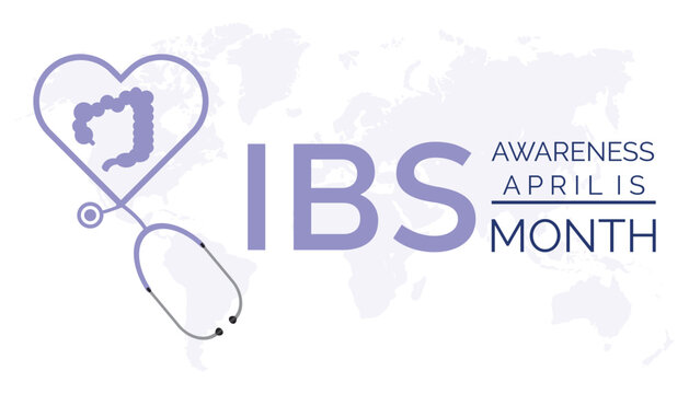 Vector illustration on the theme of Irritable Bowel Syndrome Awareness Month observed each year during April banner, Holiday, poster, card and background design.