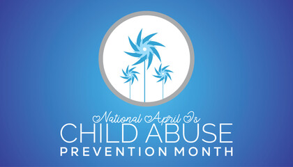 Vector illustration on the theme of National Child Abuse Prevention Month observed each year during April banner, Holiday, poster, card and background design.