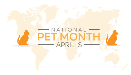 Vector illustration on the theme of National Pet Month observed each year during April banner, Holiday, poster, card and background design.