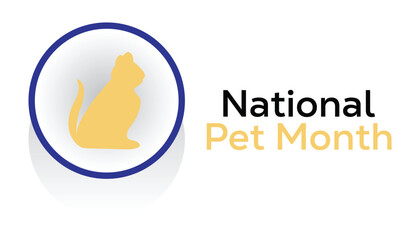 Vector illustration on the theme of National Pet Month observed each year during April banner, Holiday, poster, card and background design.