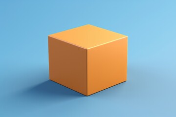 Fototapeta premium Little cardboard shipping box 3D render icon isolated on clean studio background