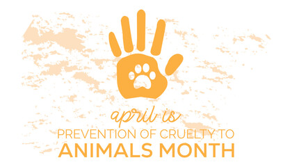 Vector illustration on the theme of Prevention of Cruelty to Animals Month observed each year during April banner, Holiday, poster, card and background design.