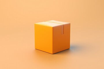 Little cardboard shipping box 3D render icon isolated on clean studio background
