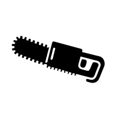 Black Electric Chainsaw Silhouette Vector