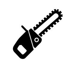Black silhouette vector of an electric chainsaw tool vector art design.
