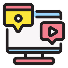 Marketing icon - colorline style