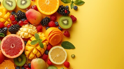 Simple compositions with assorted fruits