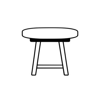 Table Icon SVG Black And White Illustration Art Generative AI.
