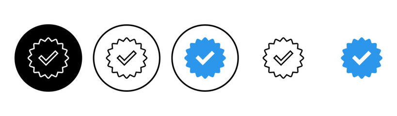 verified icon set. verification check mark. approved icon