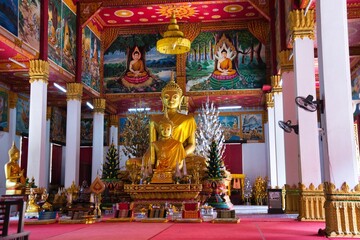 Buddhist Tempel in Laos Vientiane. Place of worship and calmness. Monk working place. Asia, House,...