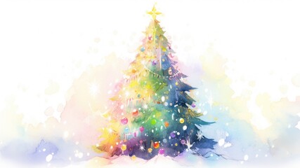 クリスマスツリーの水彩画_11