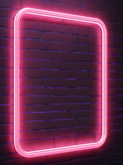 pink neon light frame - 731583412